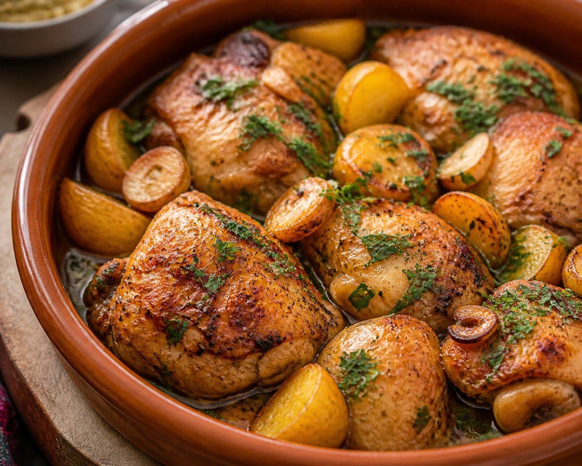 Pollo al Ajillo with Roasted Peppers and Lemon